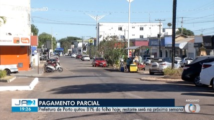 Prefeitura de Porto quita 81% da folha; restante será na próxima semana