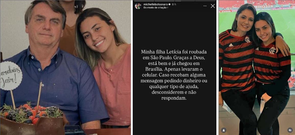 Enteada de Jair Bolsonaro é assaltada e tem celular roubado em São Paulo