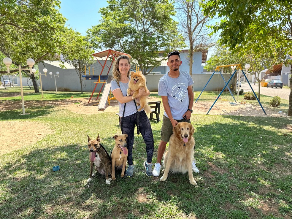 João Coutinho procura lugares arborizados e com corrente de ar para passear com pets durante calor — Foto: João Coutinho/Arquivo Pessoal