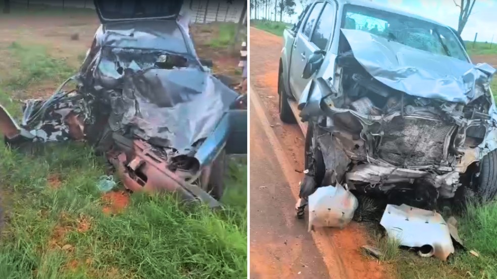 Batida frontal entre carro e caminhonete em rodovia deixa mortos e feridos em Piacatu (SP) — Foto: Arquivo pessoal