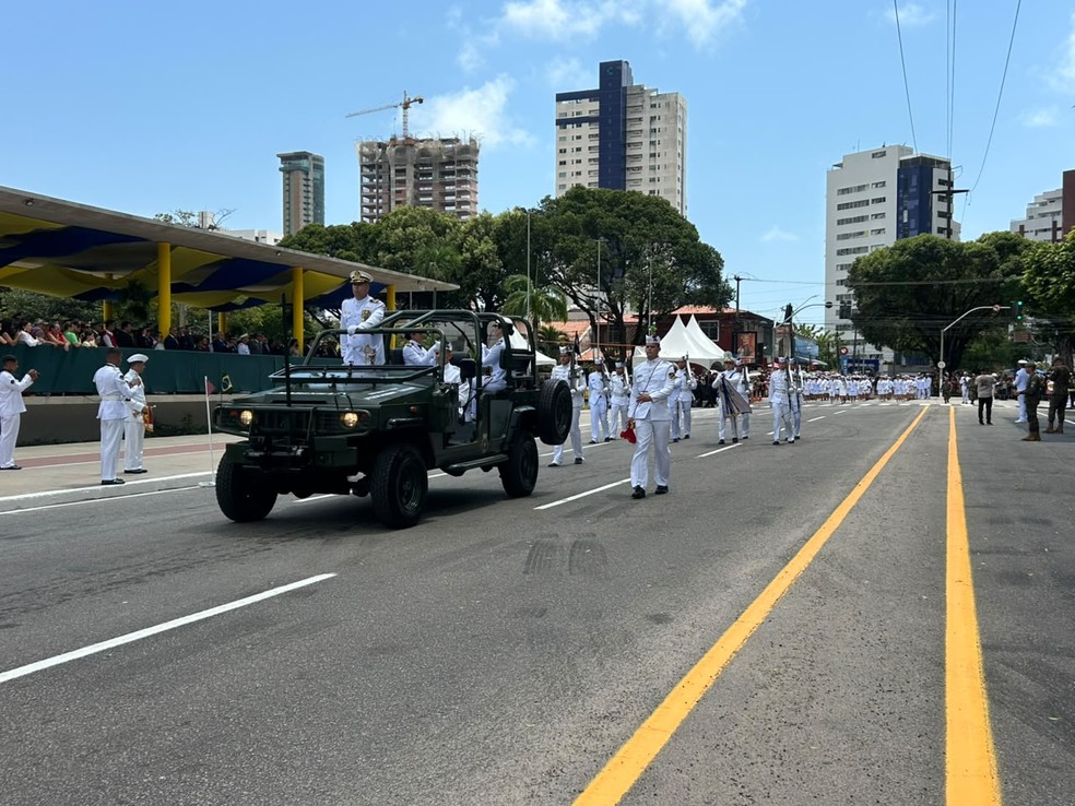 Desfile cívico em Natal — Foto: Stephany Souza/Inter TV Cabugi