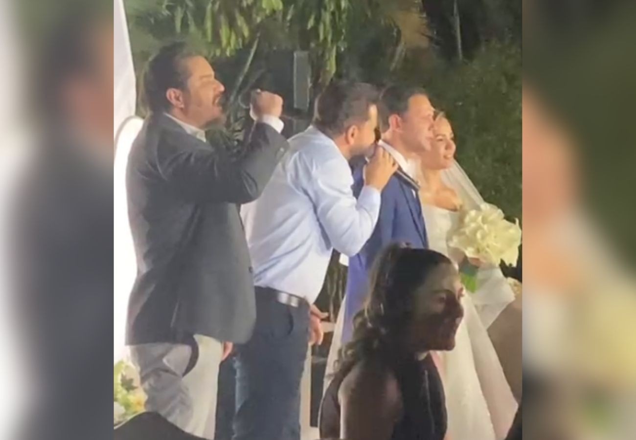 Dupla sertaneja Cleber e Cauan 'invade' festa de casamento e canta para noivos no TO