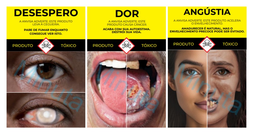 Novas imagens ressaltam os efeitos nocivos do tabaco — Foto: Reprodução/Anvisa