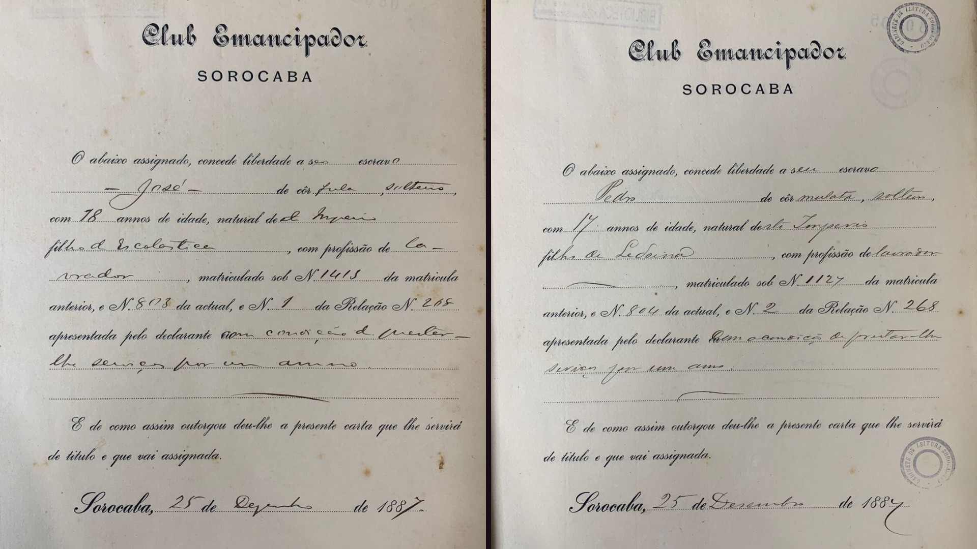 Carta De Libertação Dos Escravos