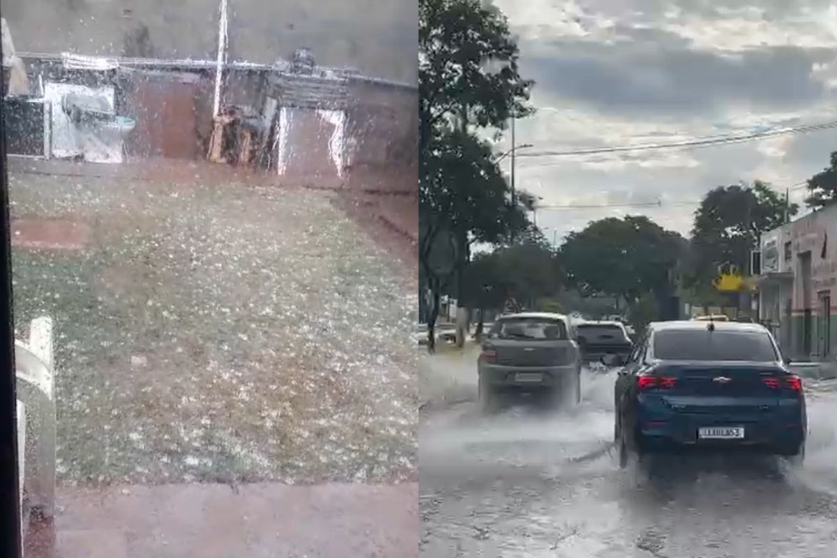 VÍDEO: Temporal com granizo atinge Dourados e causa pontos de alagamento