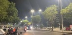 Fumaça volta a encobrir céu de Manaus durante a noite desta quinta-feira (8). — Foto: Nainy Castelo Branco/Rede Amazônica