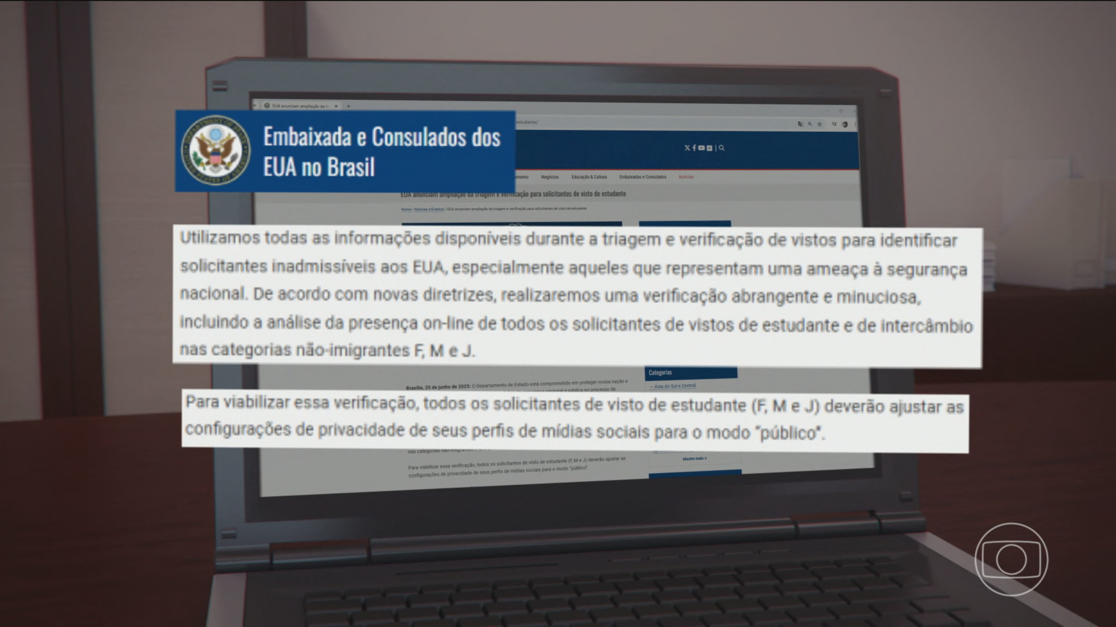 Embaixada americana muda processo de concessão de vistos para brasileiros; redes sociais dos candidatos serão examinadas