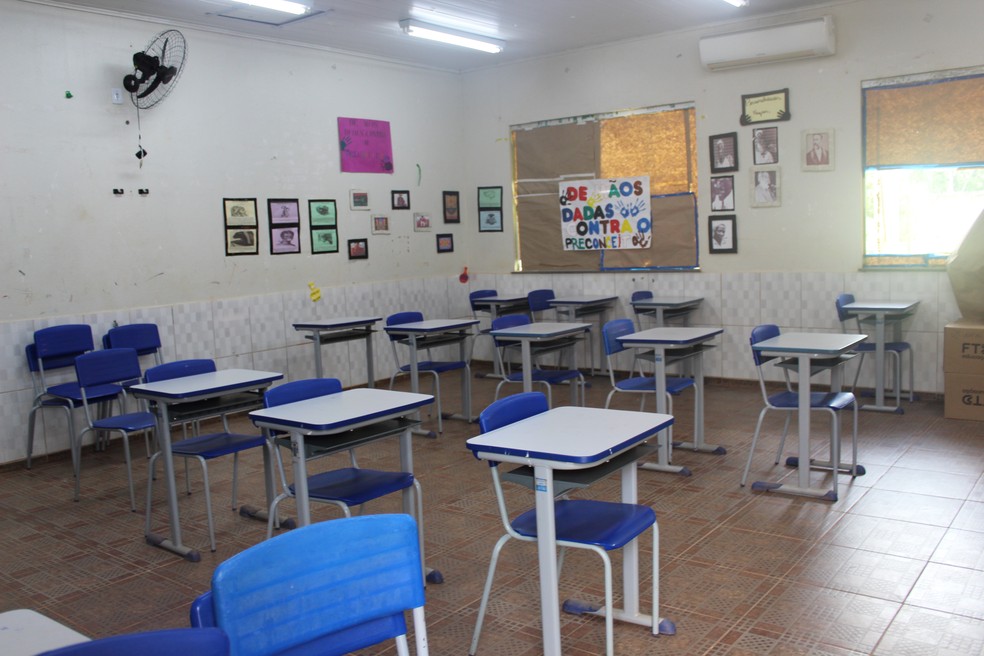 Novo Plano Nacional de Educação ainda não foi enviado à Câmara. Na imagem, sala de aula vazia em Cujubim Grande (RO). — Foto: Jaíne Quele Cruz/g1