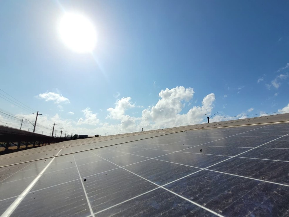 Placa solar em Macapá — Foto: Jorge Júnior/Rede Amazônica