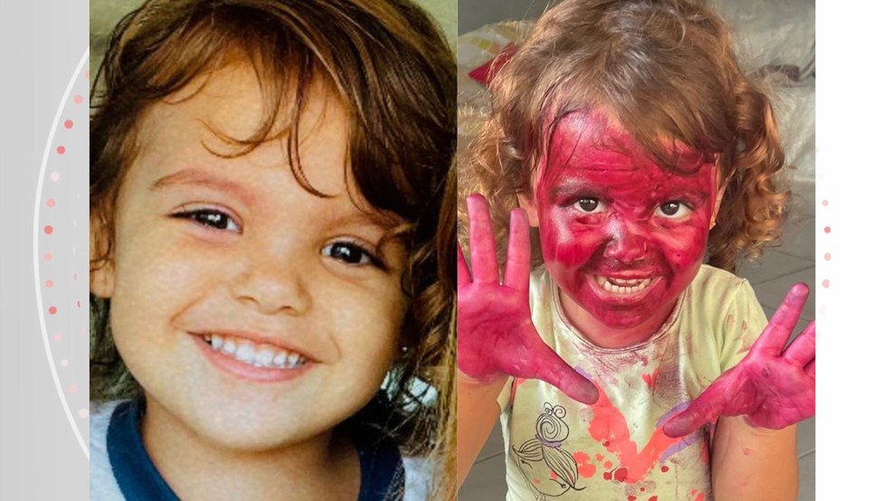 Menina de 3 anos do Espírito Santo viraliza após se sujar com batom da mãe — Foto: Reprodução/Redes sociais