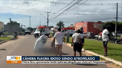 Câmera flagra homem sendo atropelado em Araguaína