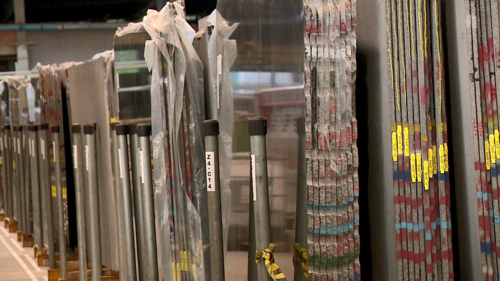 Chapas polidas são os principais materiais exportados para os Estados Unidos — Foto: Luiz Gonçalves / TV Gazeta