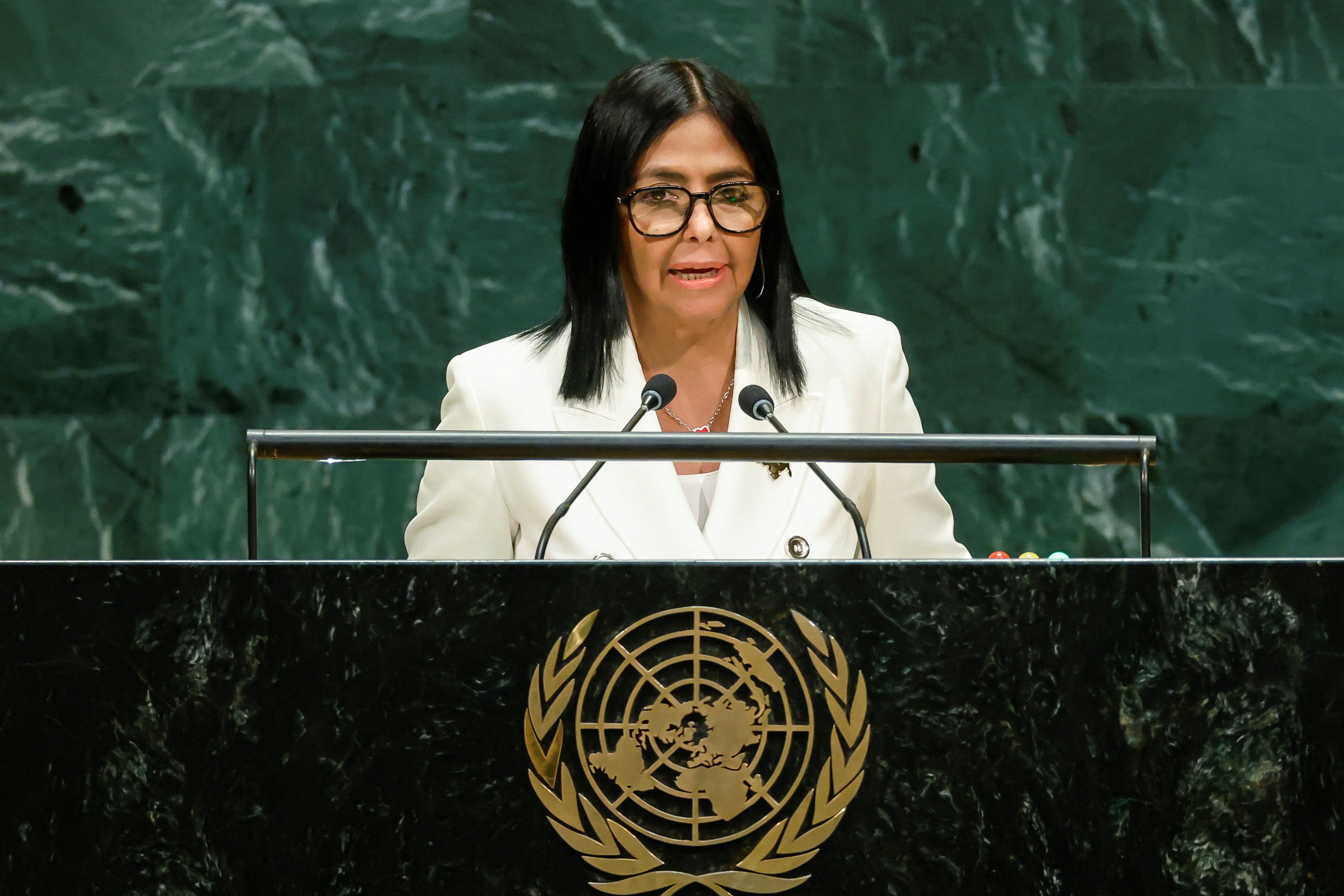 Delcy Rodríguez, presidente interina da Venezuela, faz seu primeiro discurso na Assembleia Geral da ONU 