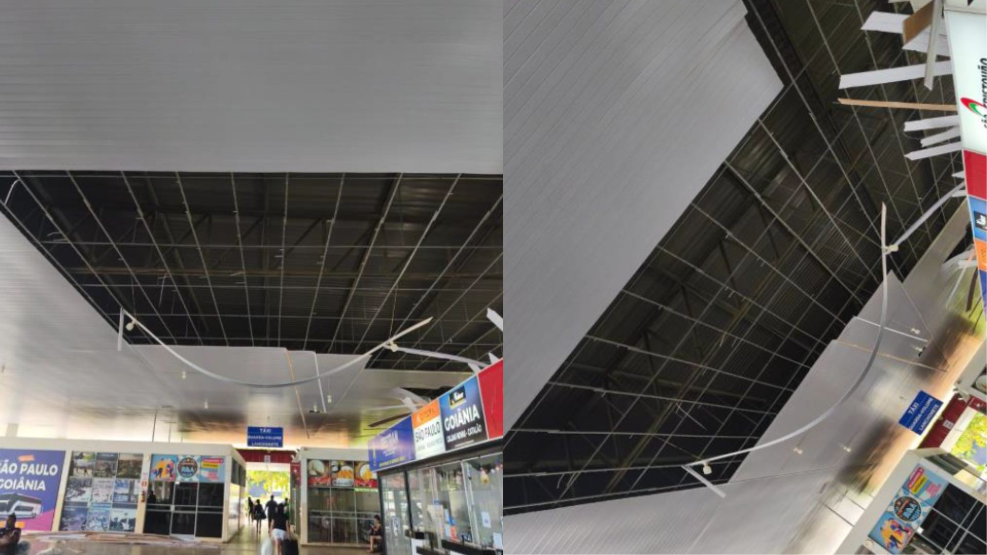 VÍDEO: Chuva faz telhado de rodoviária e semáforo de cidade mineira falharem.