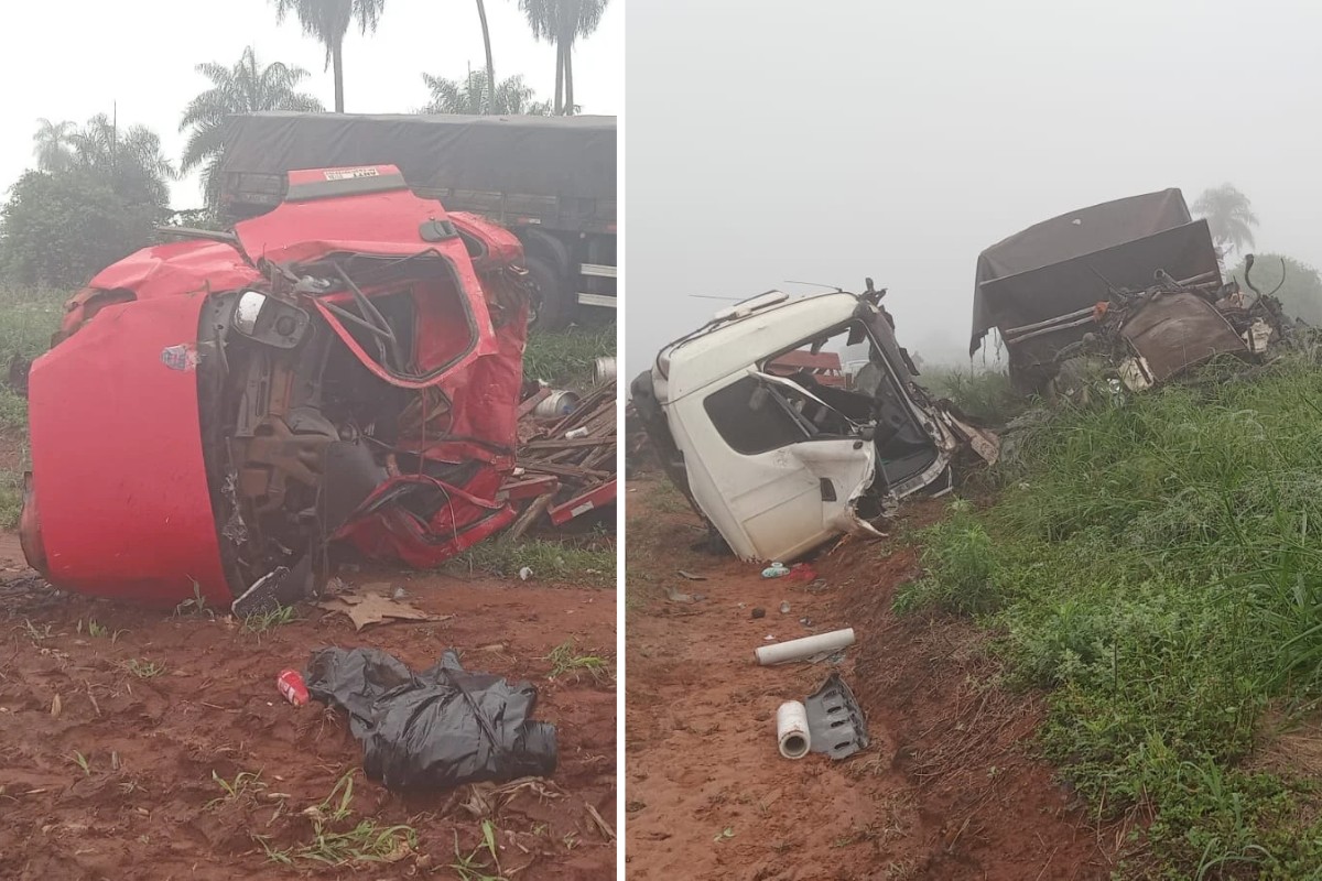 Caminhoneiro morre após tentar ultrapassar e bater de frente com caminhão em rodovia com neblina em MS