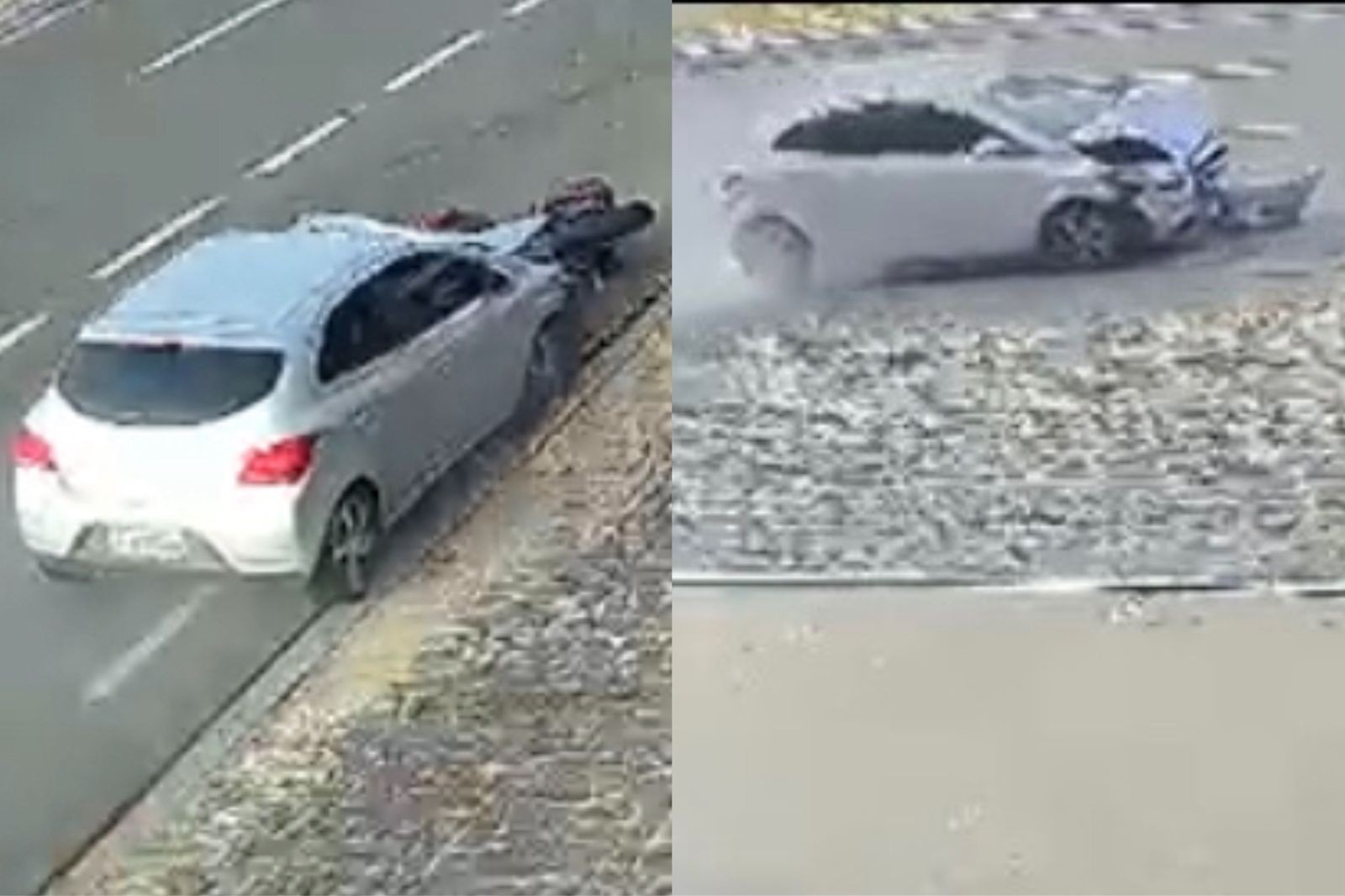 Vídeo mostra carro atropelando e arrastando motociclista que morreu em Teresina