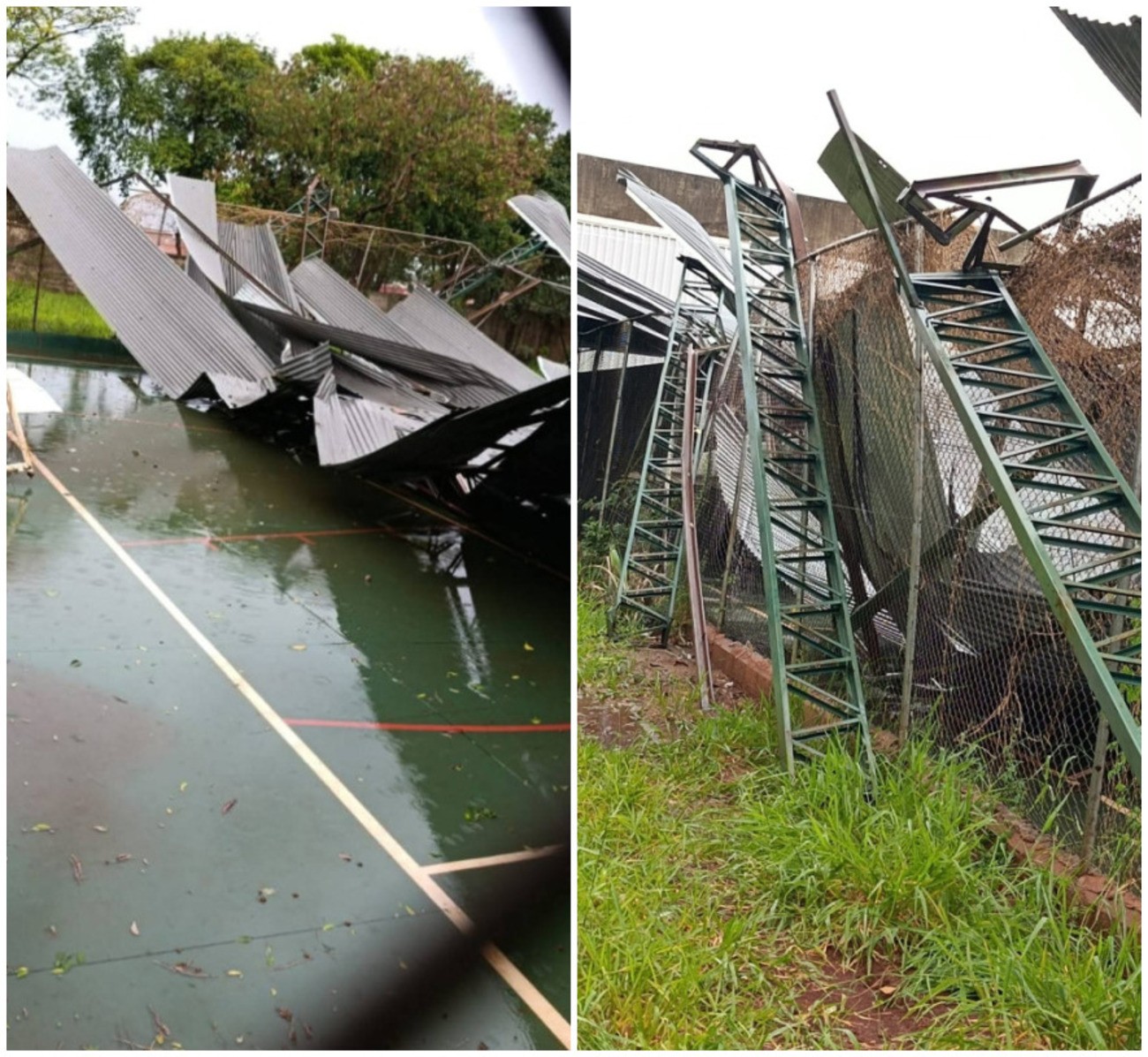 Chuva forte arranca cobertura de quadra de escola estadual no interior de SP