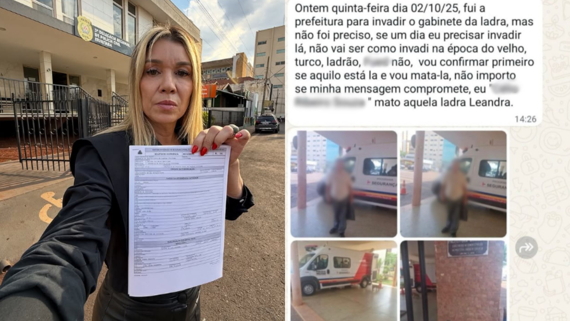 Prefeita de Ituiutaba, Leandra Guedes, é ameaçada de morte: 'Mato aquela ladra'