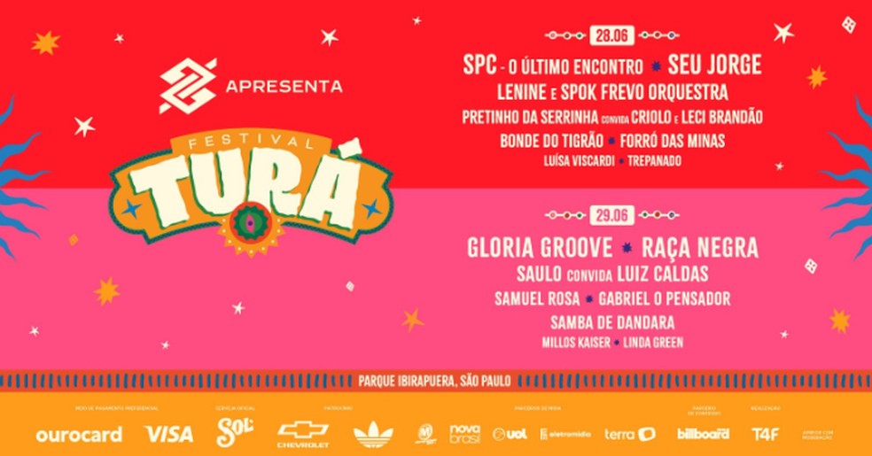 Programação do Festival Turá; — Foto: Divulgação