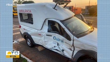 Ambulância atingida por caminhão é destaque no g1 Tocantins
