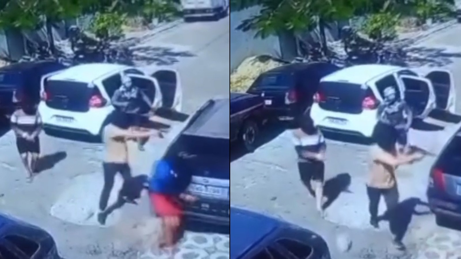 Vídeo: Quatro criminosos descem de carro armados e matam homem em oficina mecânica, no Ceará