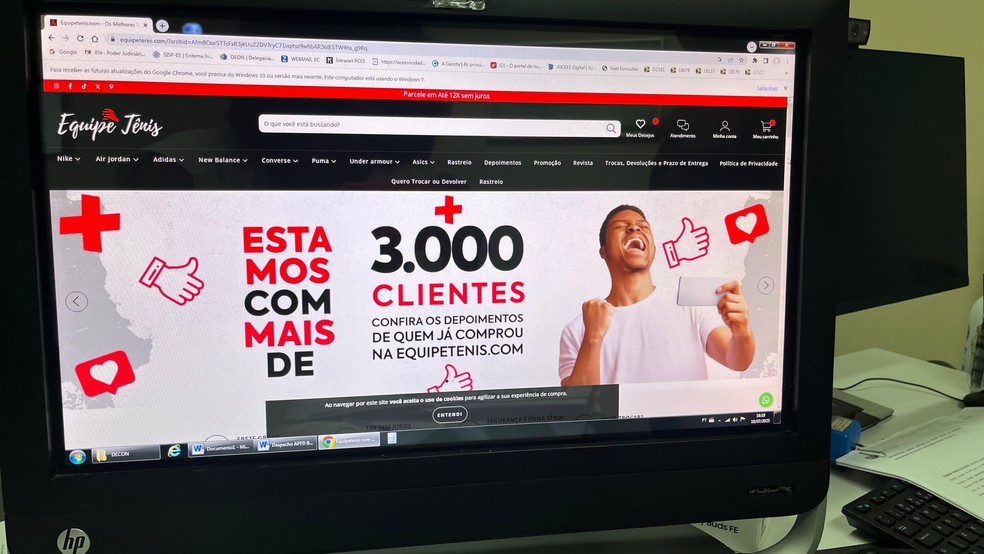 Site usado pelos irmãos do Espírito Santo para aplicar golpes na internet, segundo a polícia — Foto: Divulgação/ Polícia Civil