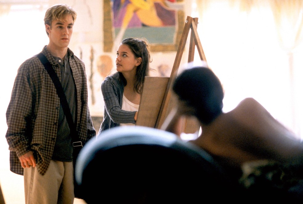 James Van Der Beek e Katie Holmes em cena de 'Dawson's creek' — Foto: Divulgação