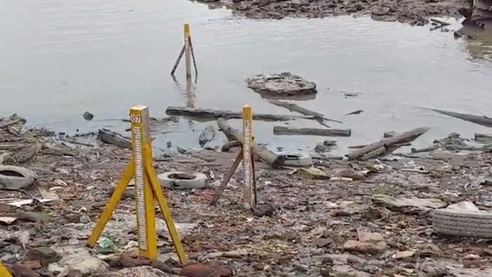 Rio Solimões atinge seca histórica em 2023 em Manacapuru, no Amazonas. Foto feita em 18 de outubro de 2023 — Foto: Rede Amazônica