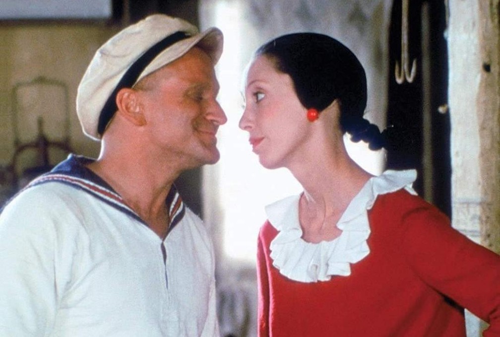 Robin Williams e Shelley Duvall em cena do filme 'Popeye' (1980) — Foto: Divulgação
