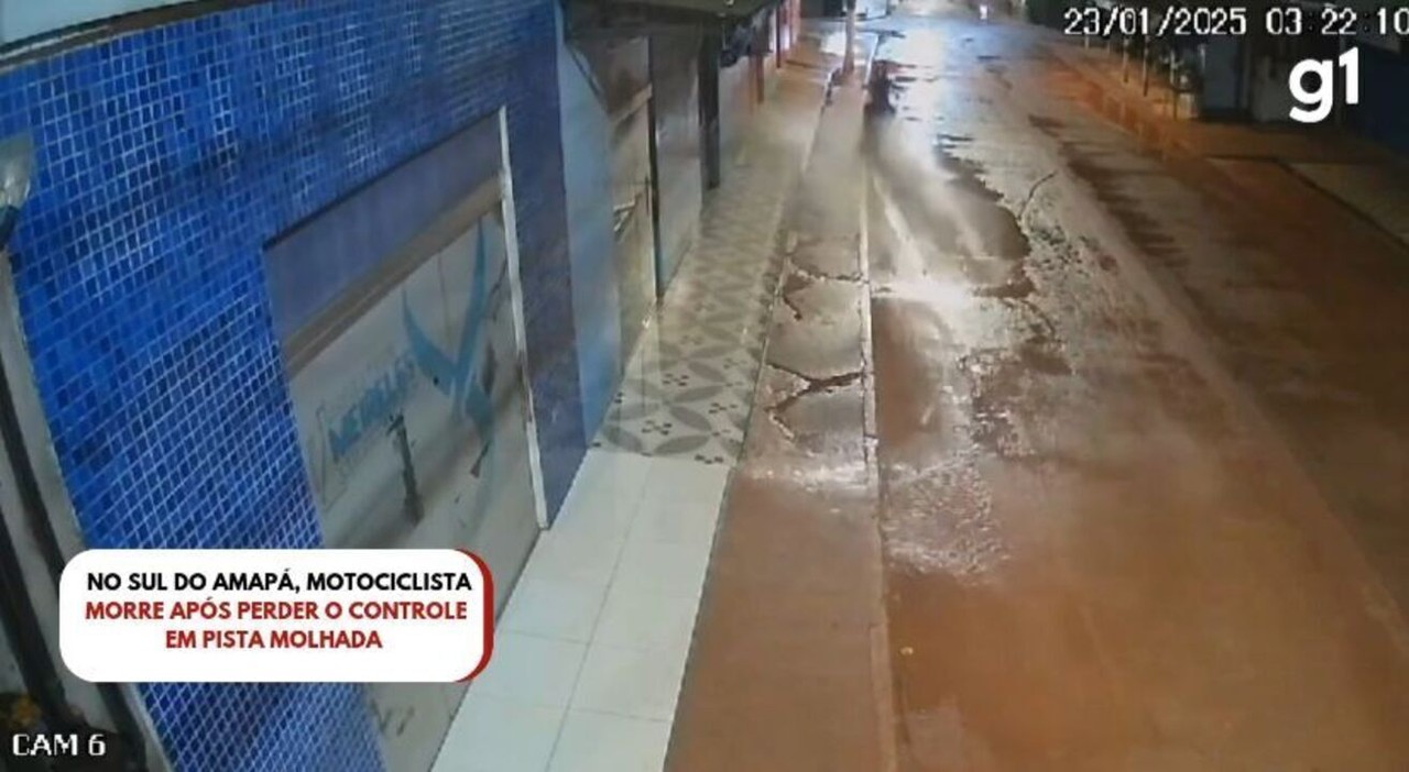 VÍDEO: motociclista morre após perder o controle em pista molhada, no Sul do Amapá