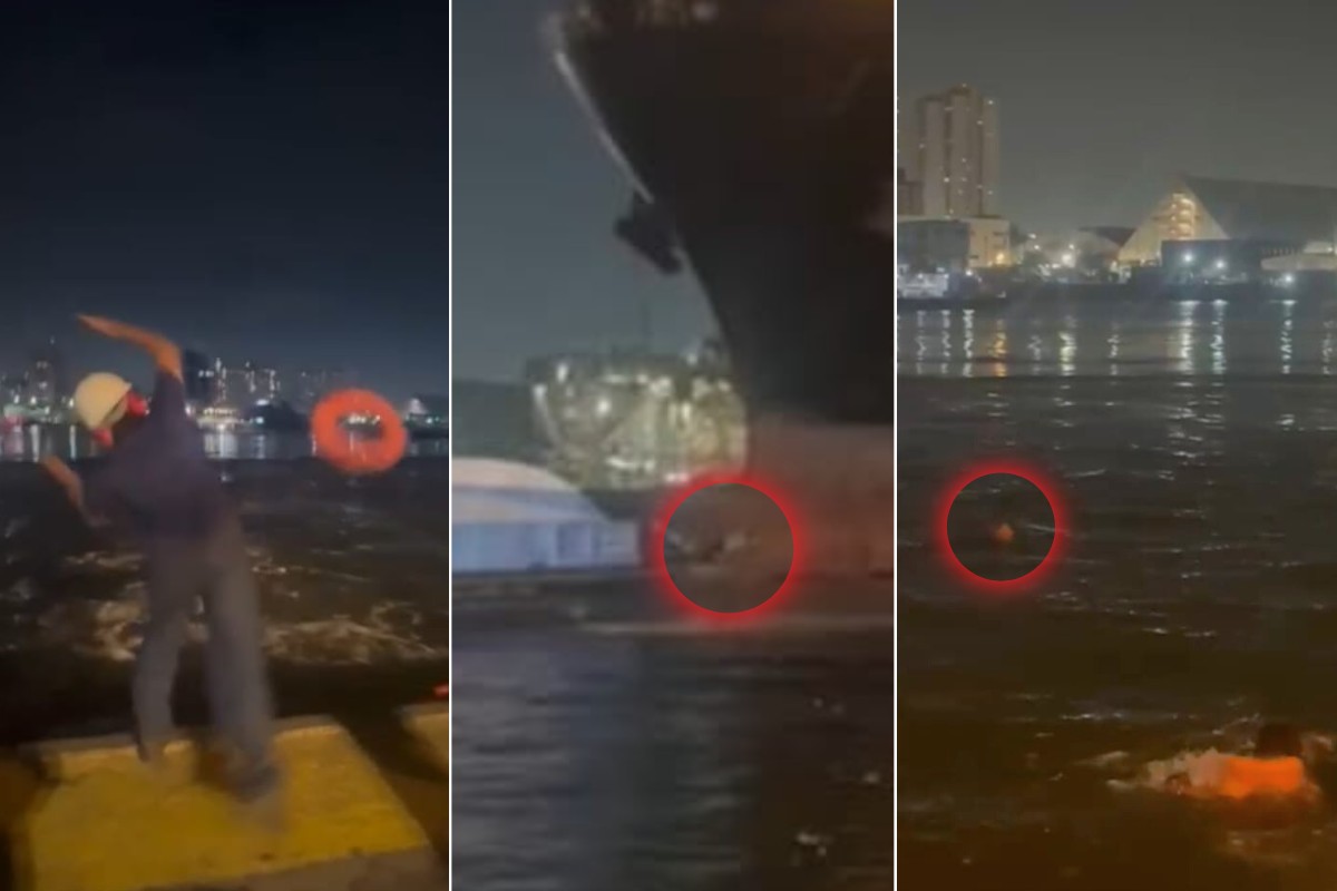 Vídeo mostra tripulantes pulando no mar antes de impacto com navio no Porto de Santos