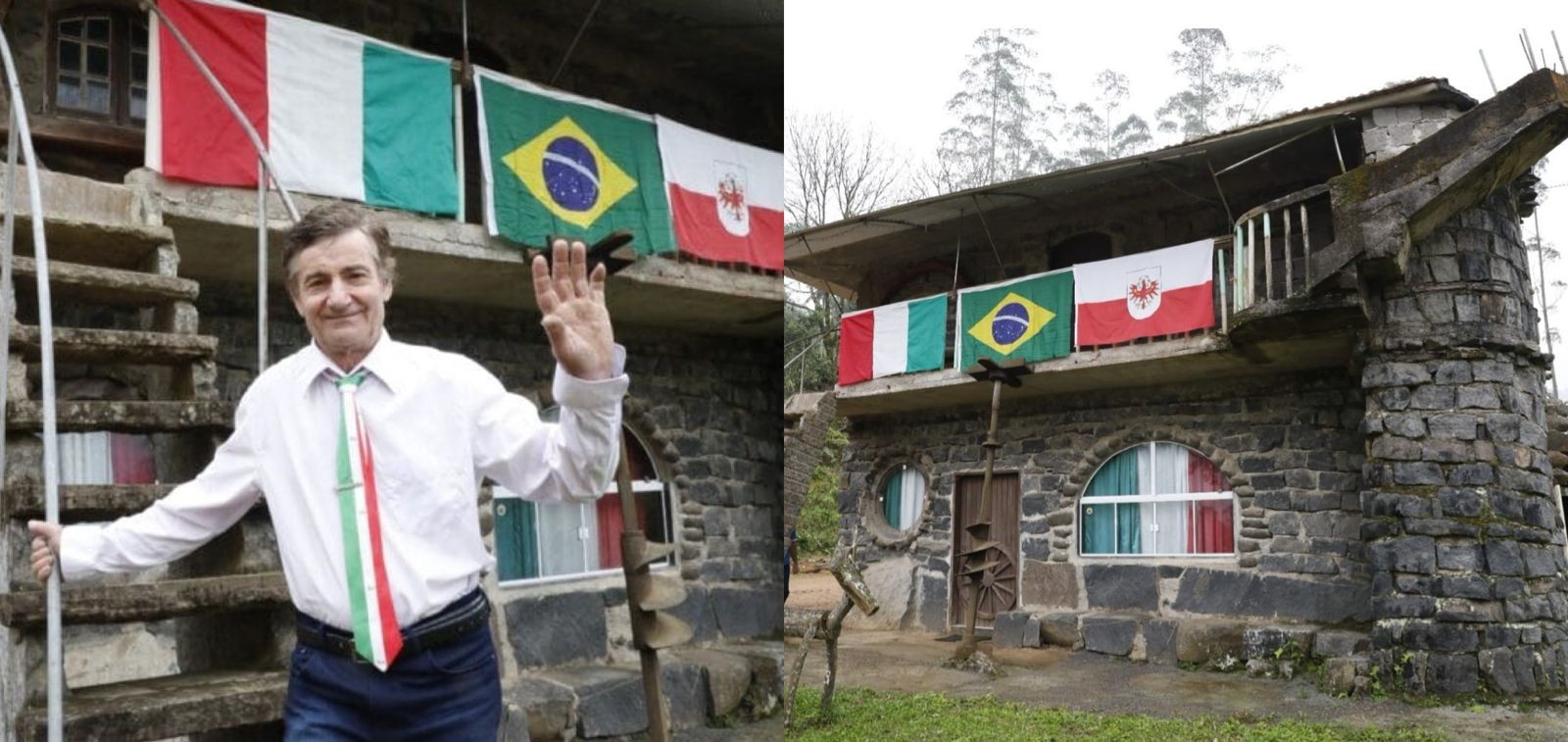 Agricultor junta milhares de pedras por duas décadas e constrói casa com as próprias mãos em SC