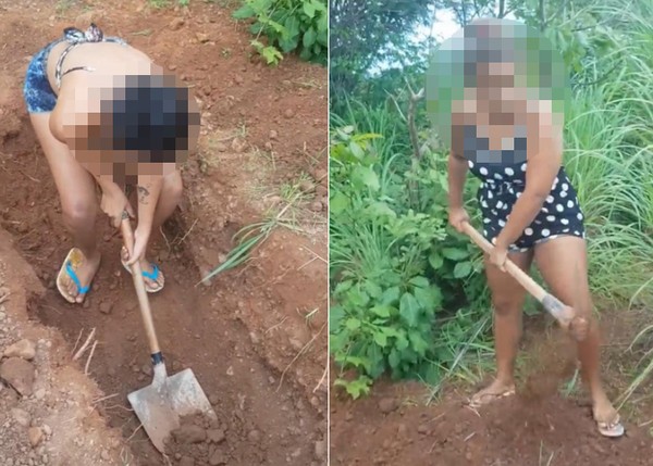 Adolescentes foram filmadas cavando a própria cova antes de serem mortas, diz delegado  — Foto: Reprodução
