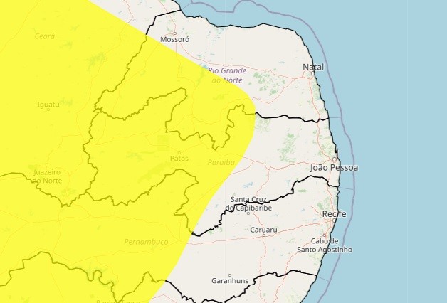 Inmet emite alerta de perigo de baixa umidade do ar para mais de 120 cidades da Paraíba; veja lista