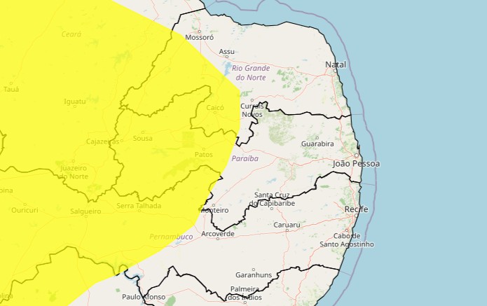 Inmet emite alerta de baixa umidade para 95 cidades da PB