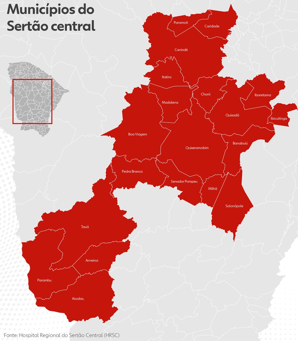 Hospital Regional do Sertão Central é referência para 20 municípios do interior do Ceará — Foto: Louise Anne Dutra/SVM