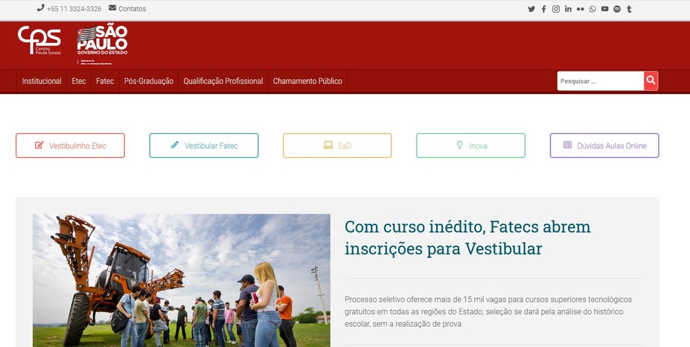 Inscrições para Vestibulinho das Etecs estão abertas em Rio Preto e região