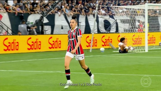 São Paulo vence o Corinthians de virada no jogo de ida da final do Brasileirão Feminino - Programa: Jornal Nacional 