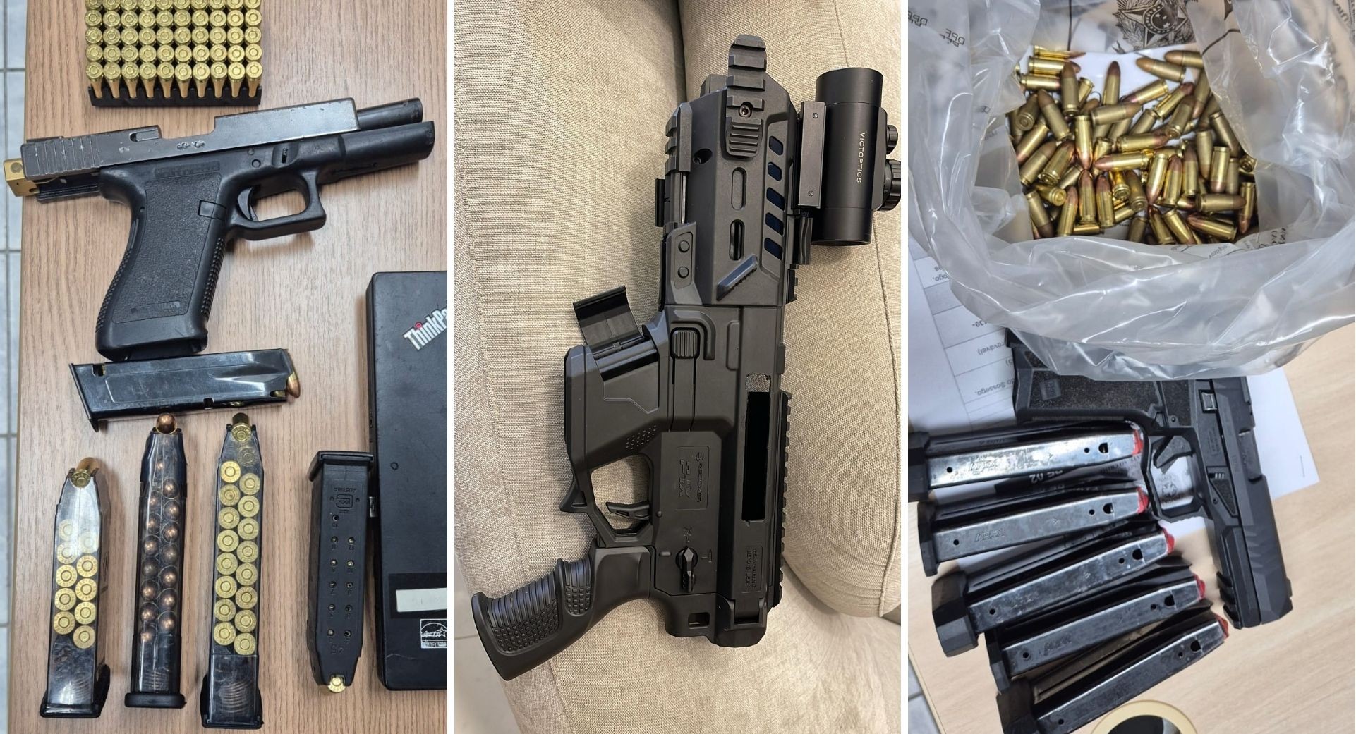 Força-Tarefa apreende pistolas, munições e carro blindado em operação contra comércio ilegal de armas de fogo