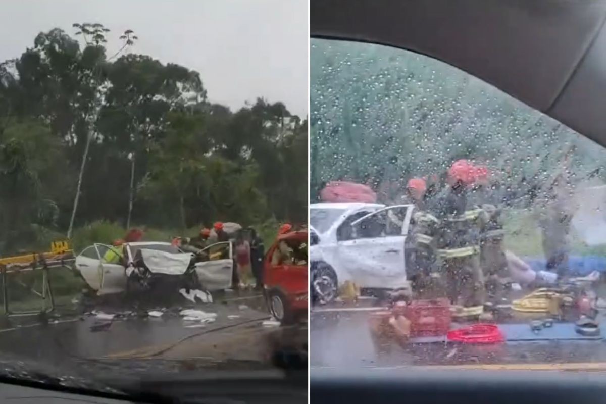 Acidente entre carros deixa seis feridos na rodovia Rio-Santos