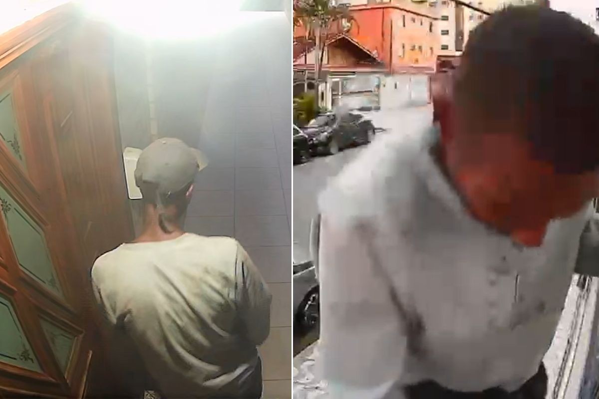 Homem pula portão de prédio, invade apartamento pela janela e furta objetos no litoral de SP; VÍDEO