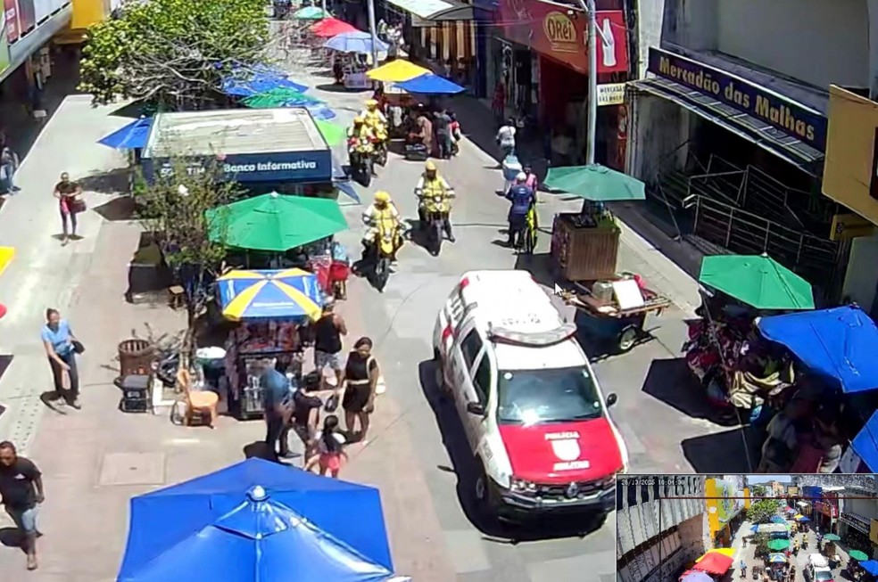 Suspeito foi flagrado pelas câmeras de videomonitoramento da Secretaria de Segurança Pública — Foto: Reprodução/SSP-AL