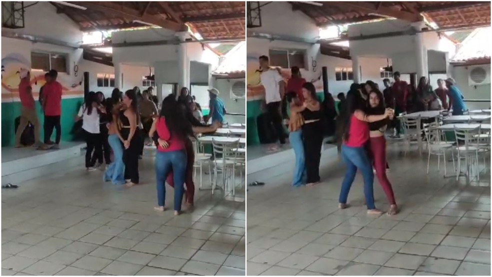 Após proibição de celular, escola no Ceará adota forró nos intervalos para promover interação entre alunos — Foto: Reprodução