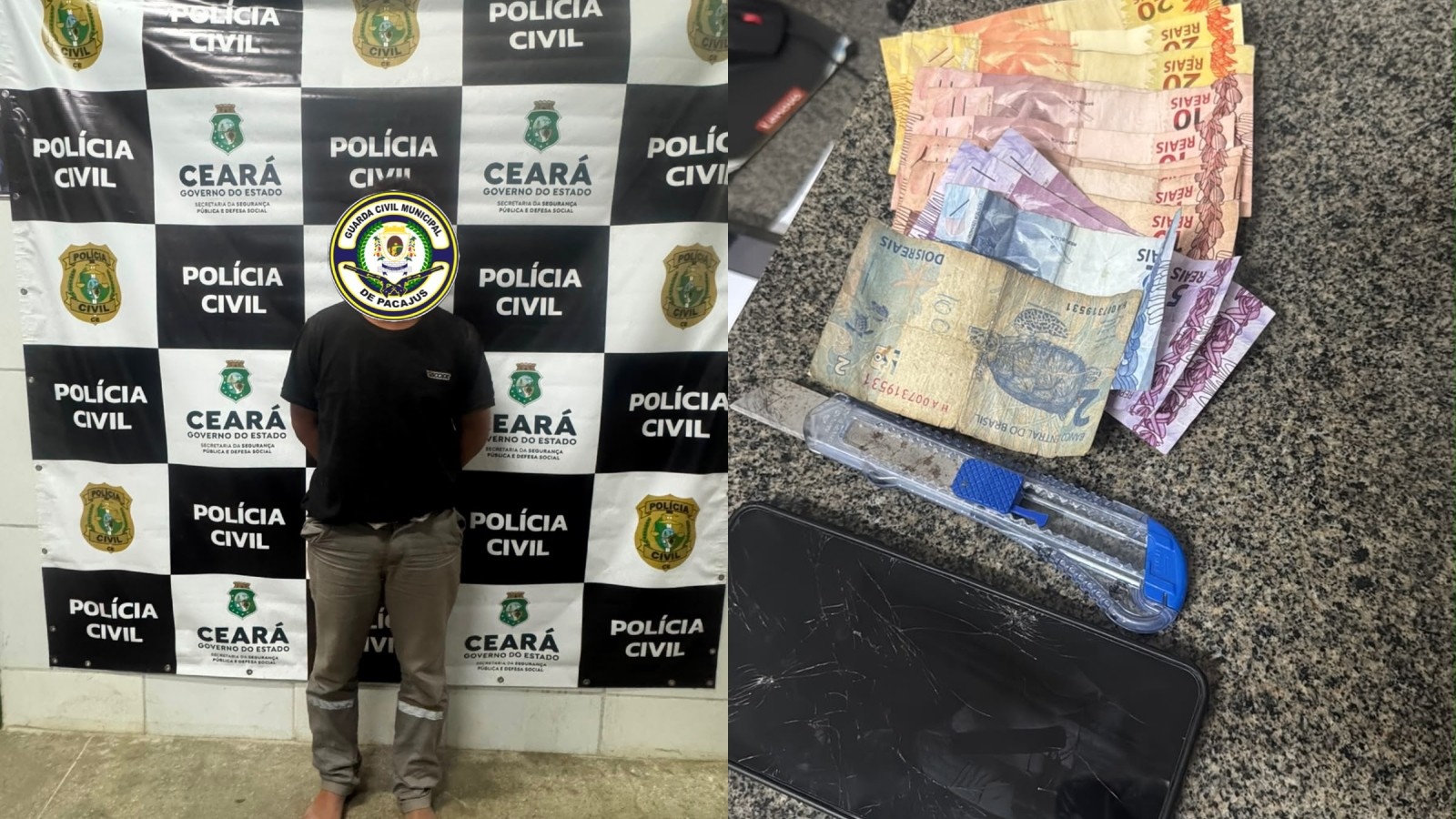 Homem é preso após tentar roubar farmácia e agredir atendente na Grande Fortaleza