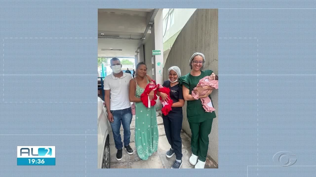 'Três Marias': trigêmeas que nasceram prematuras na Santa Mônica, em Maceió, recebem alta
