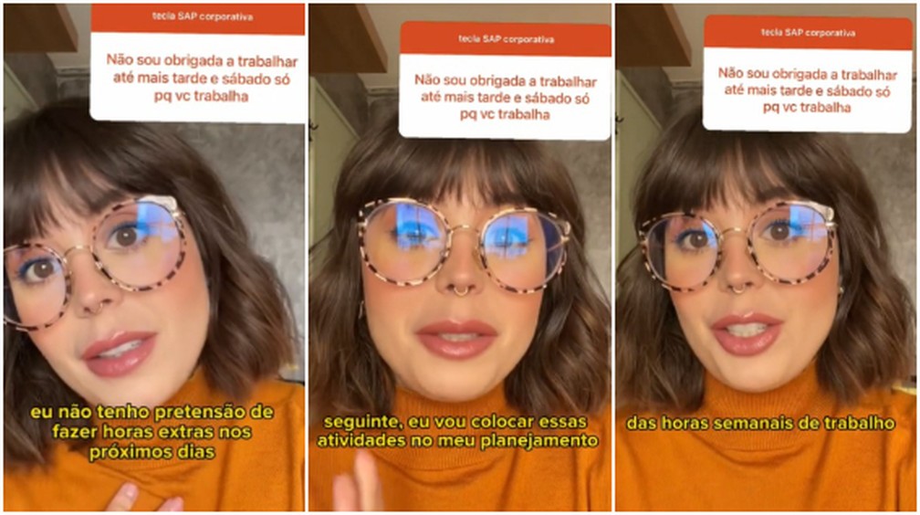 Carla Ramalho criou o quadro Tecla SAP Corporativa em seu canal — Foto: Reprodução/TikTok