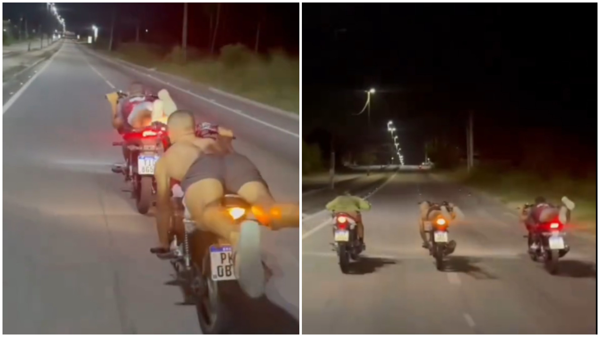 Vídeo: motociclistas dirigem deitados e em alta velocidade em rodovia na Grande Fortaleza
