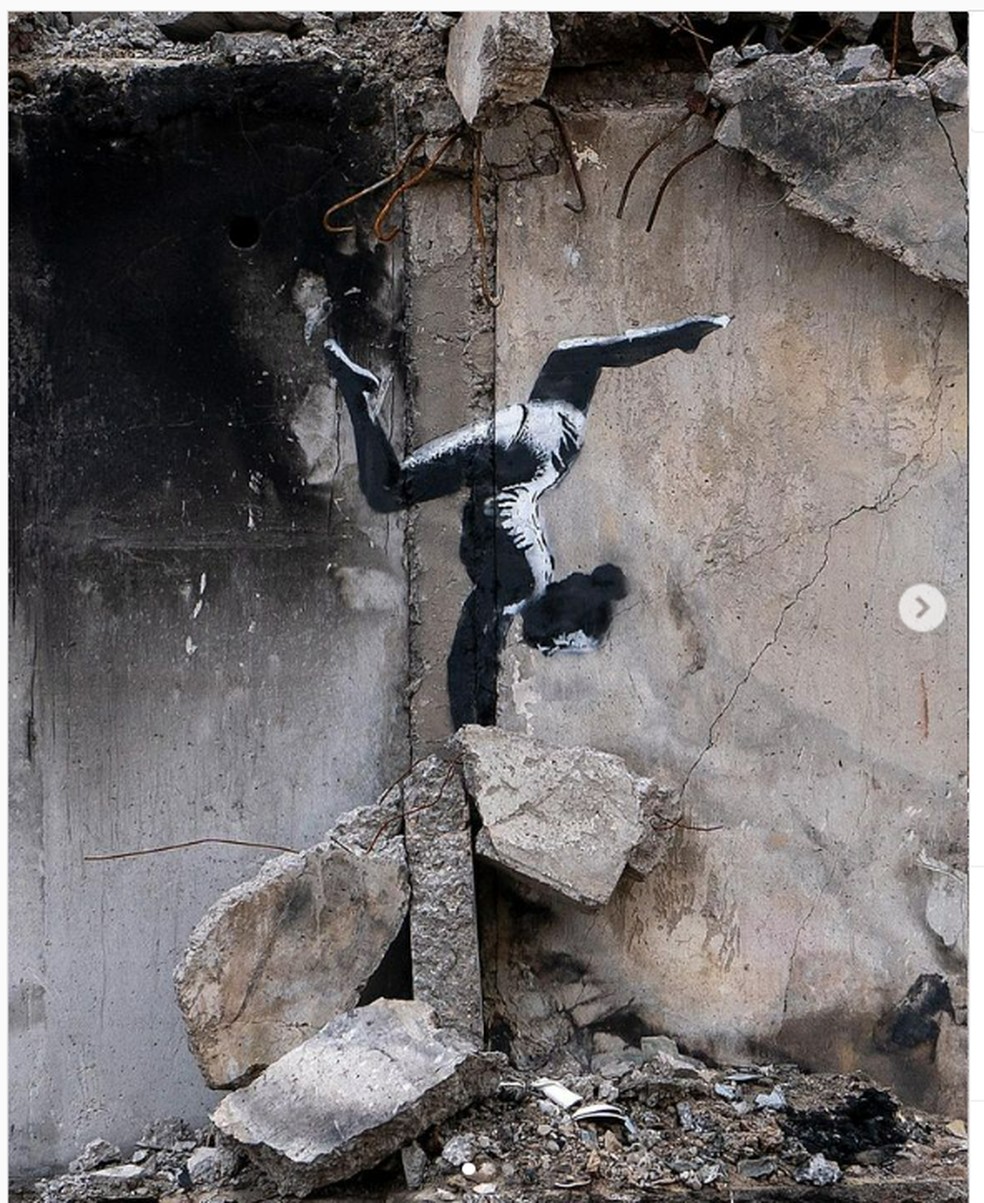 Banksy na Ucrânia: artista publica imagem de ilustração em prédio
