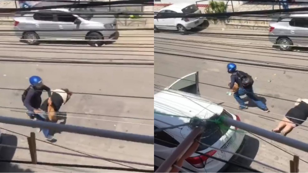 Criminoso assalta diretora de escola particular em rua de Fortaleza. — Foto: Reprodução