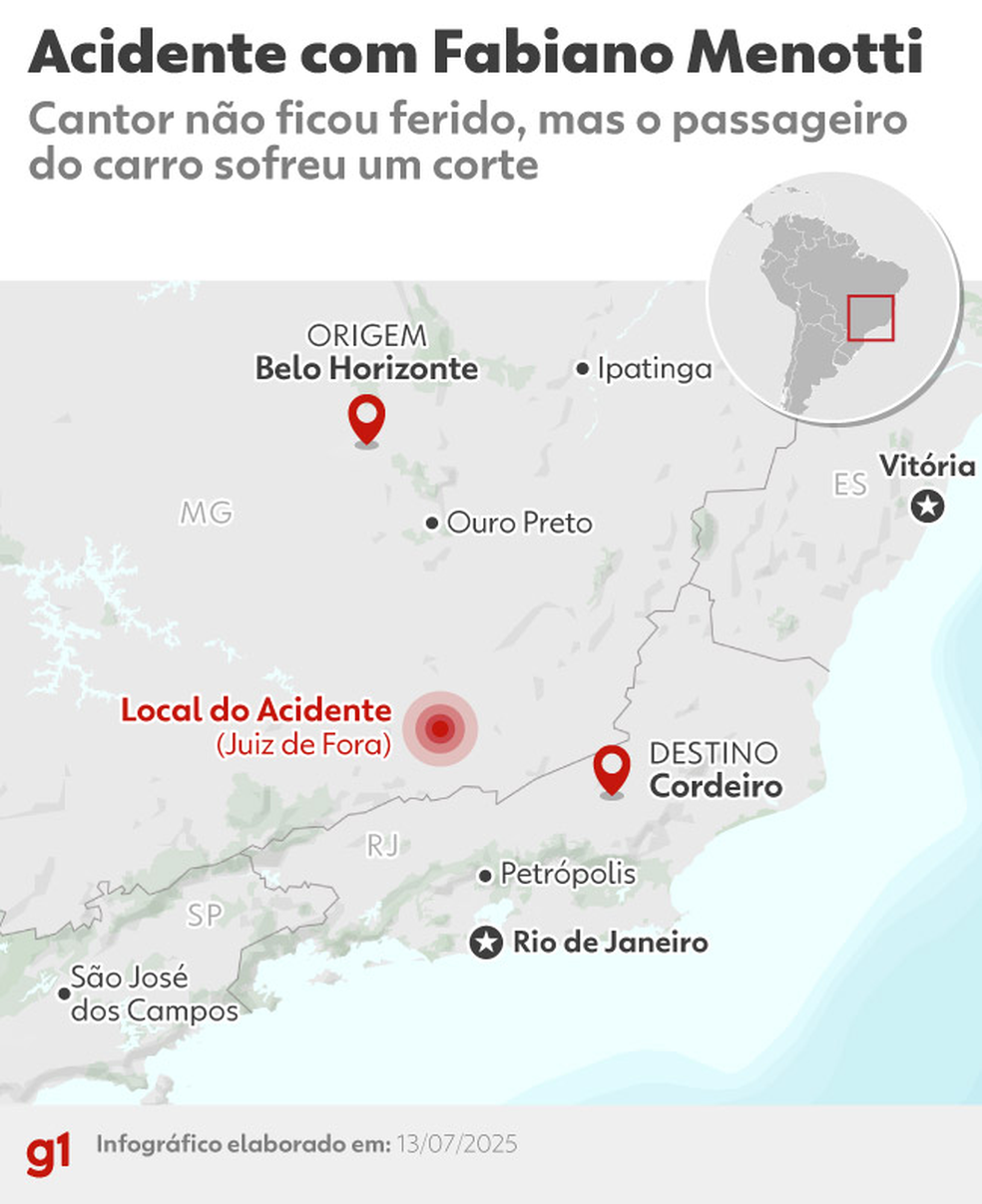 Acidente de Fabiano Menotti — Foto: Arte g1